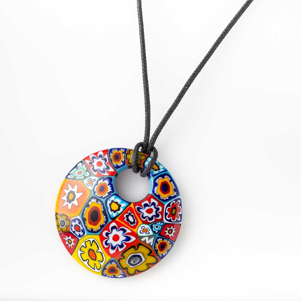 Pendentif étoile En Verre De Murano Millefiori Bleu - Fait Main à Venise, Italie - Avec Certificat D'authenticité