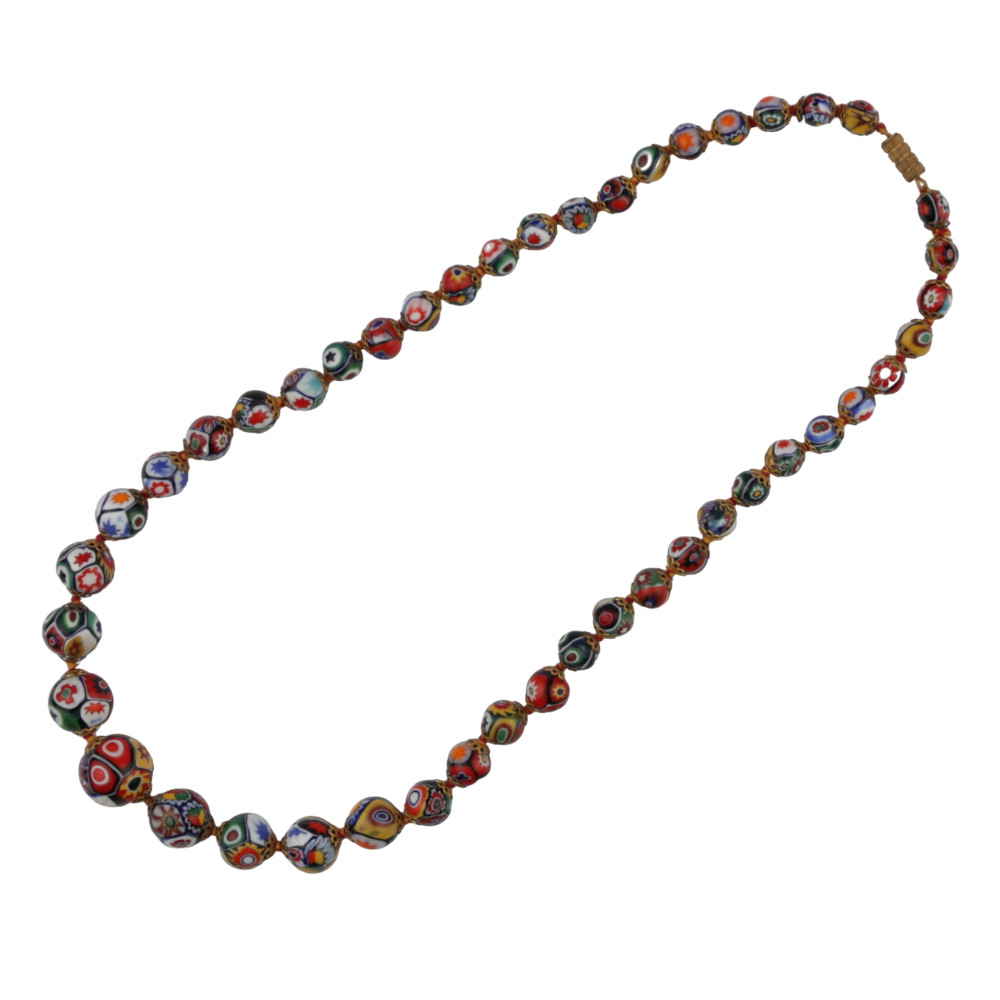 Vintage necklace with multicolor Millefiori beads 53 cm - Image 2